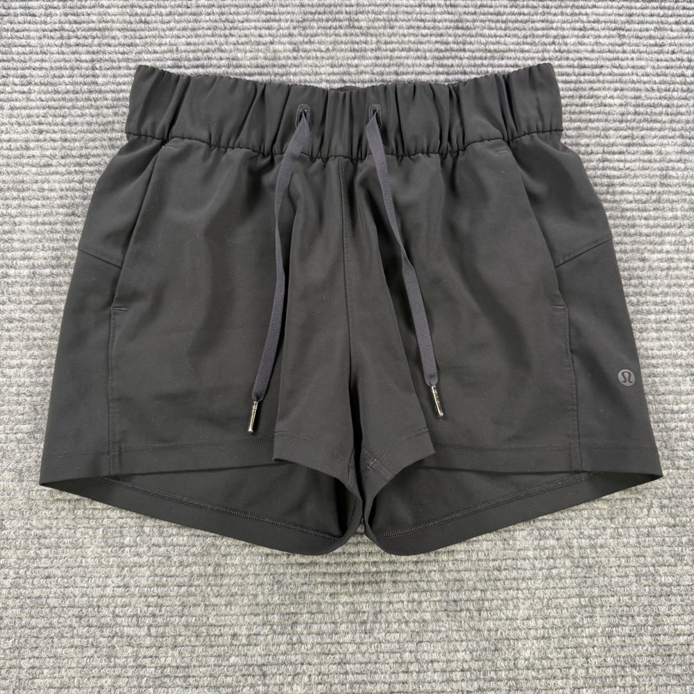 Lululemon Black On The Fly Short Woven Black High Rise Athletic W7AFBS Womens 4